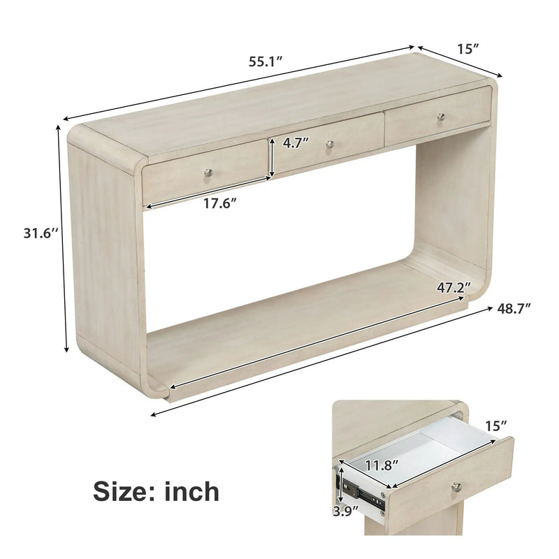 Console Table With 3 Drawers And Display Shelf by HouseOfZazla