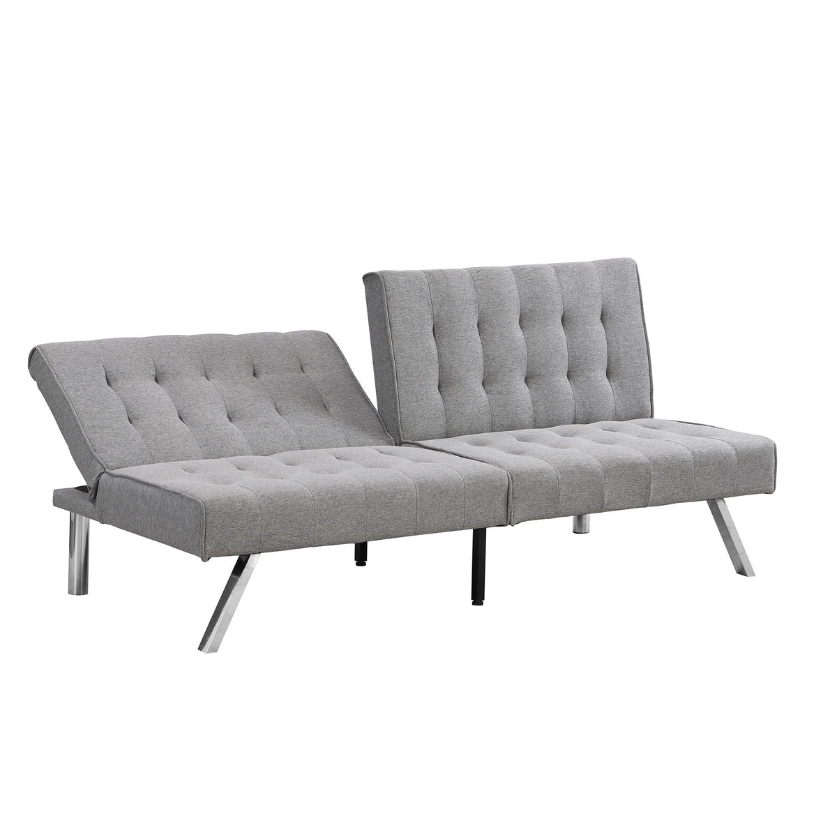 Futon Sofa Bed with Reclining Backrest - Dark Brown, Black, Gray, Dark Gray, photo 24 of 40