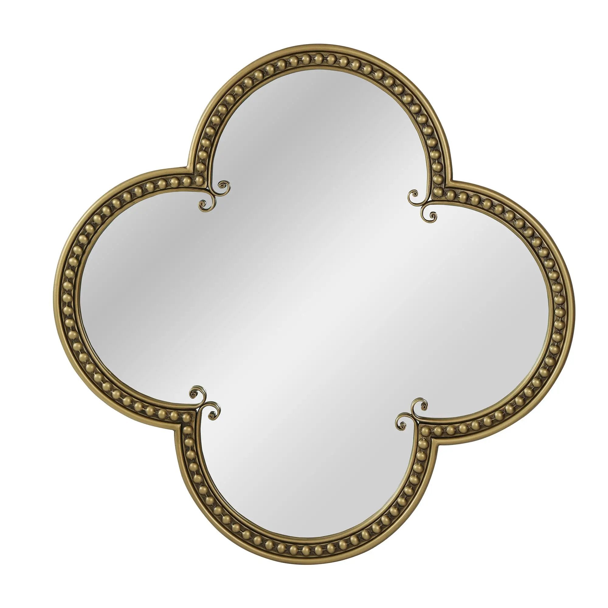 Quatrefoil Mirror with Large Beaded Metal Frame by HouseOfZazla