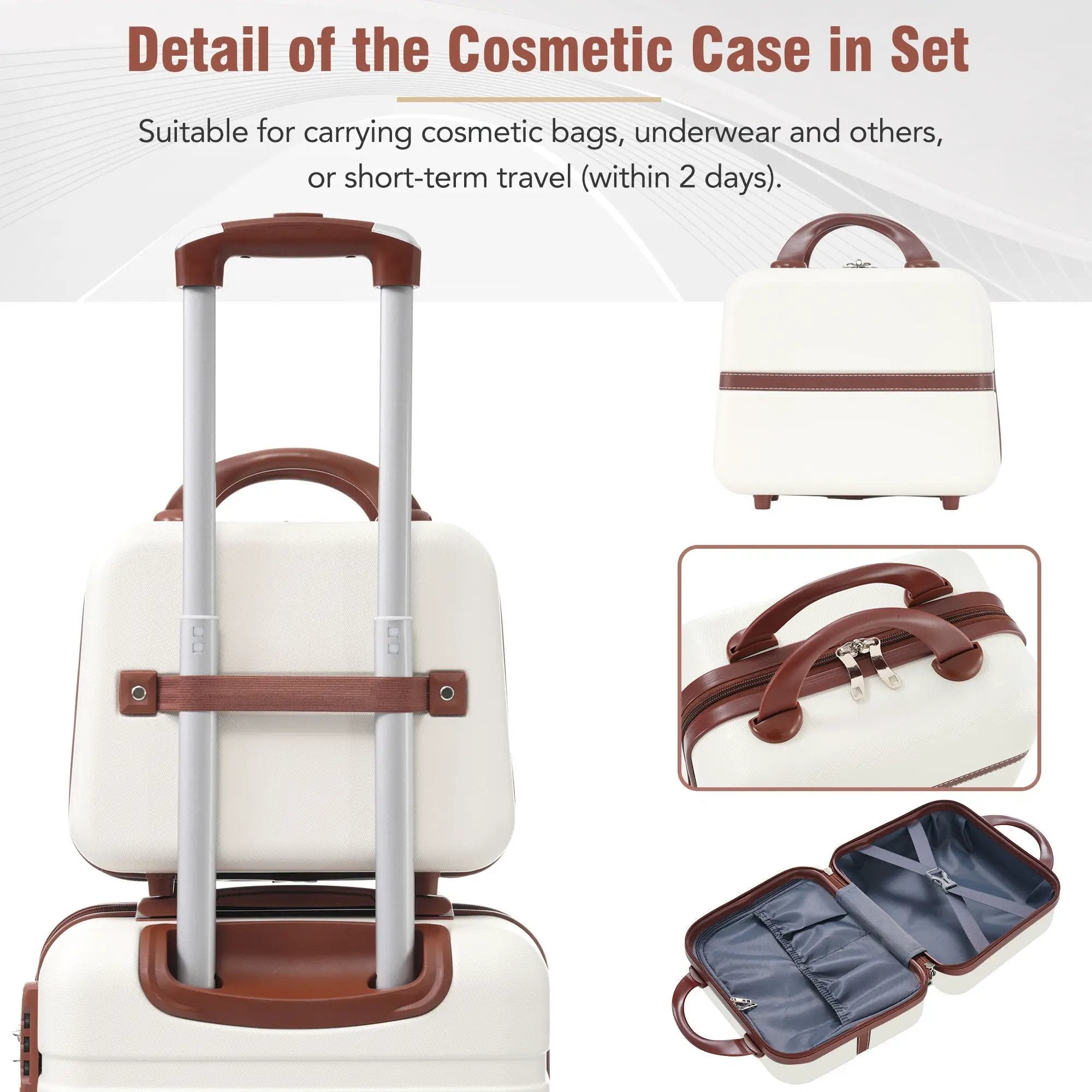Hardshell Luggage Sets 4 Pieces 20" / 24" / 28" Luggages And Cosmetic Case Spinner Suitcase With Tsa Lock Lightweight by HouseOfZazla