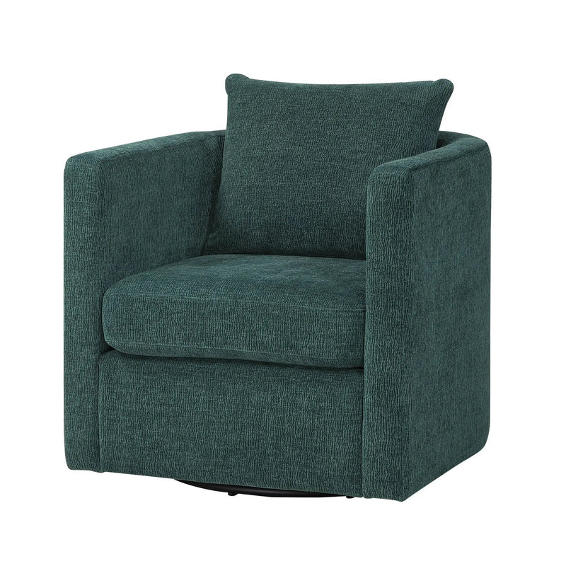 Sutton - Swivel Barrel Chair - Peacock by HouseOfZazla