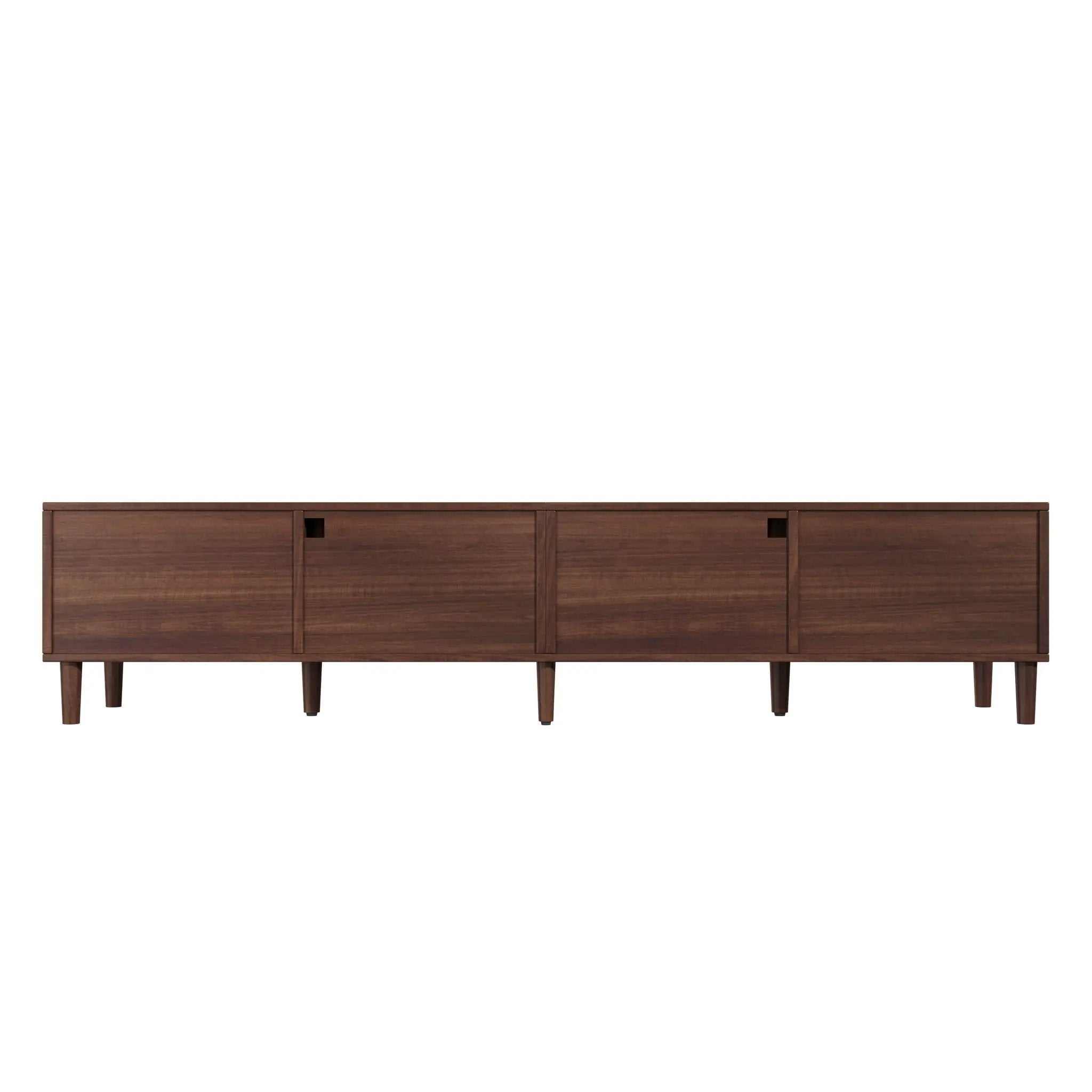 TV Stand For TVs Up To 90", Media Console With App Controlled LED Lights, 2 Drawers & Door Storage - Dark Brown by HouseOfZazla