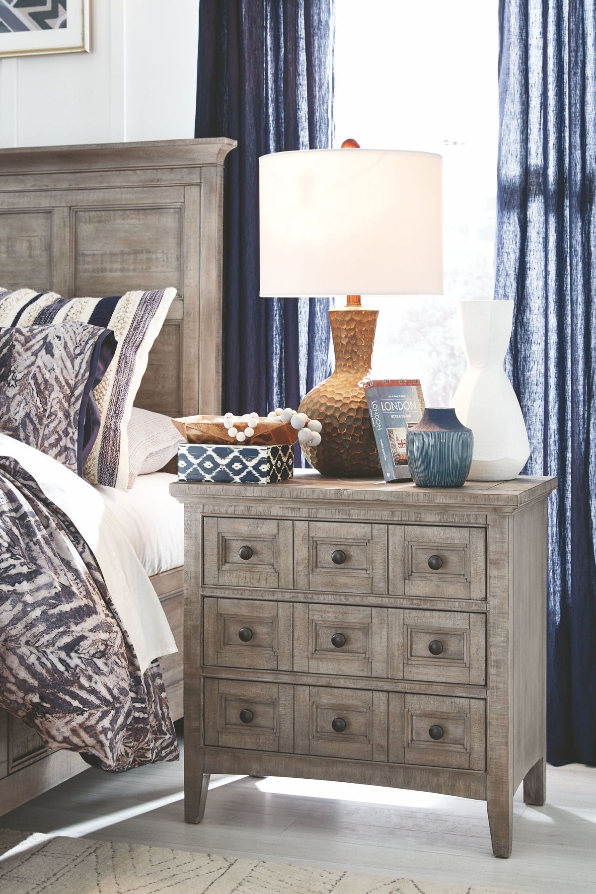 Paxton Place - Wood Drawer Nightstand - Dove Tail Gray, photo 6 of 7