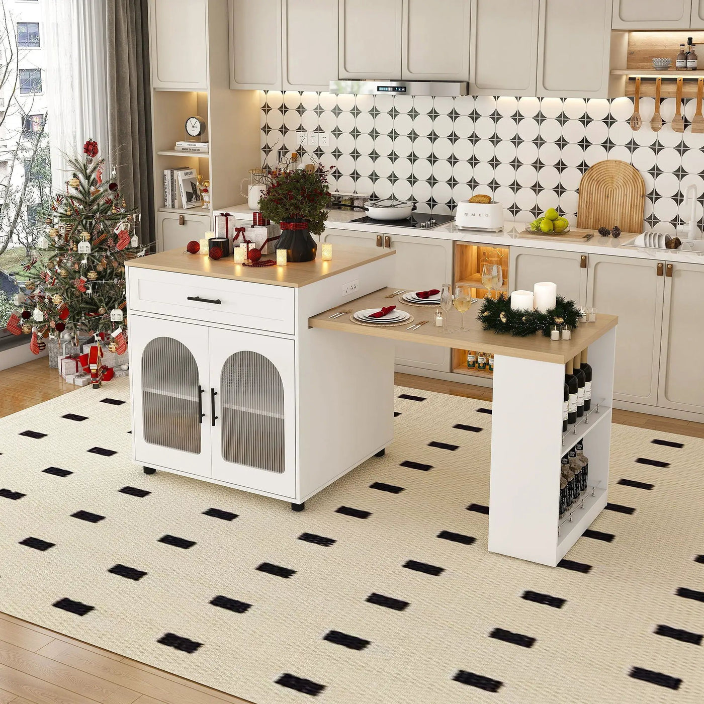 Expandable Kitchen Island With Power Outlet by HouseOfZazla
