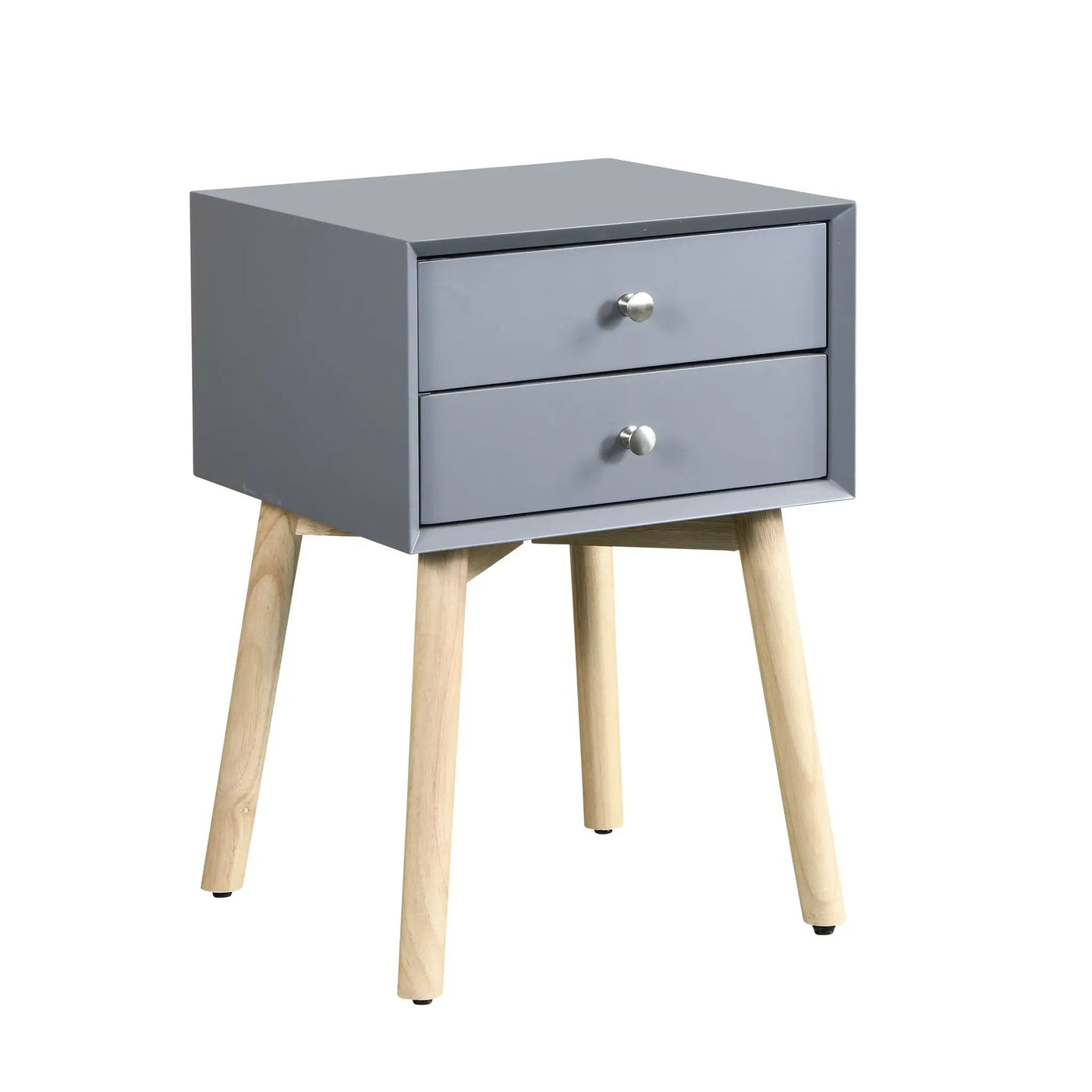 Side Table With 2 Drawer, Mid-Century Modern Storage Cabinet For Bedroom by HouseOfZazla