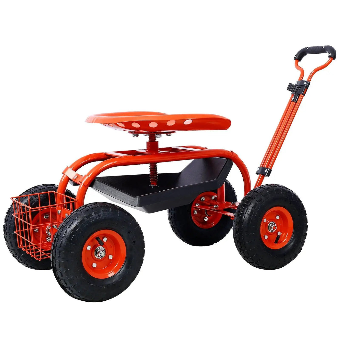 Rolling Garden Scooter Cart With 360° Swivel Seat And Tool Tray by HouseOfZazla