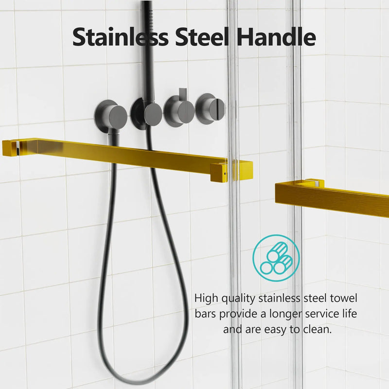 56-60 Inch Width by 76 Inch Height Frameless Double Sliding Soft-Close Shower Door by HouseOfZazla