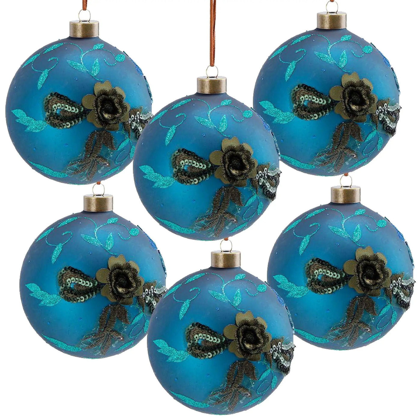 Christmas Ball Ornaments Glass Decorative Hanging Balls Light Blue by HouseOfZazla