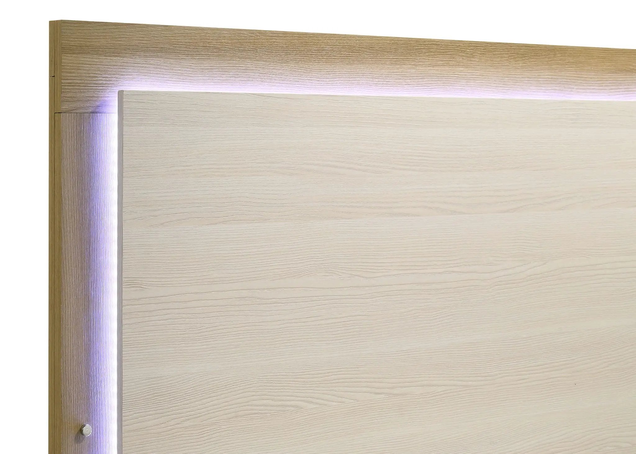 Hyland Wood Queen LED Panel Bed Natural and White by Unique Piece Furniture