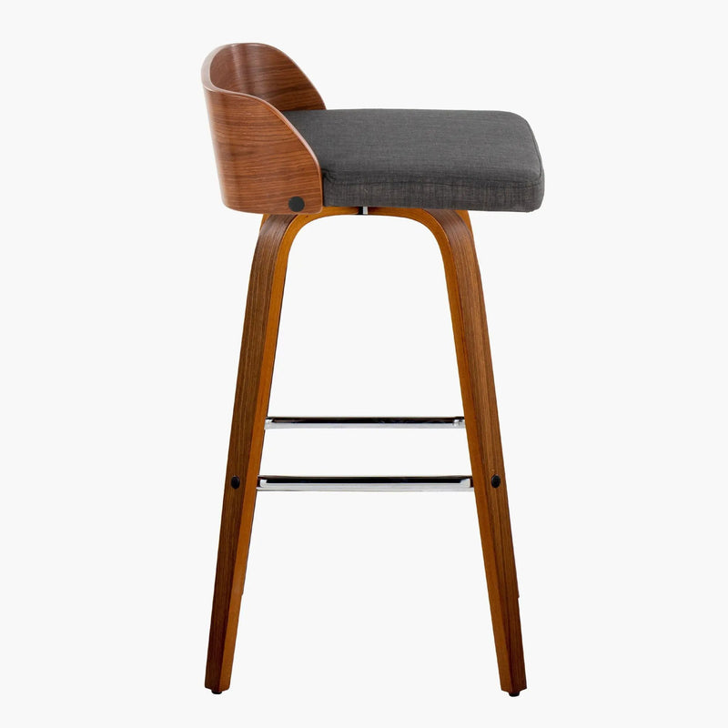 Maya - Mid Century Modern Fixed Height Barstool With Swivel With Square Footrest (Set of 2) by Unique Piece Furniture