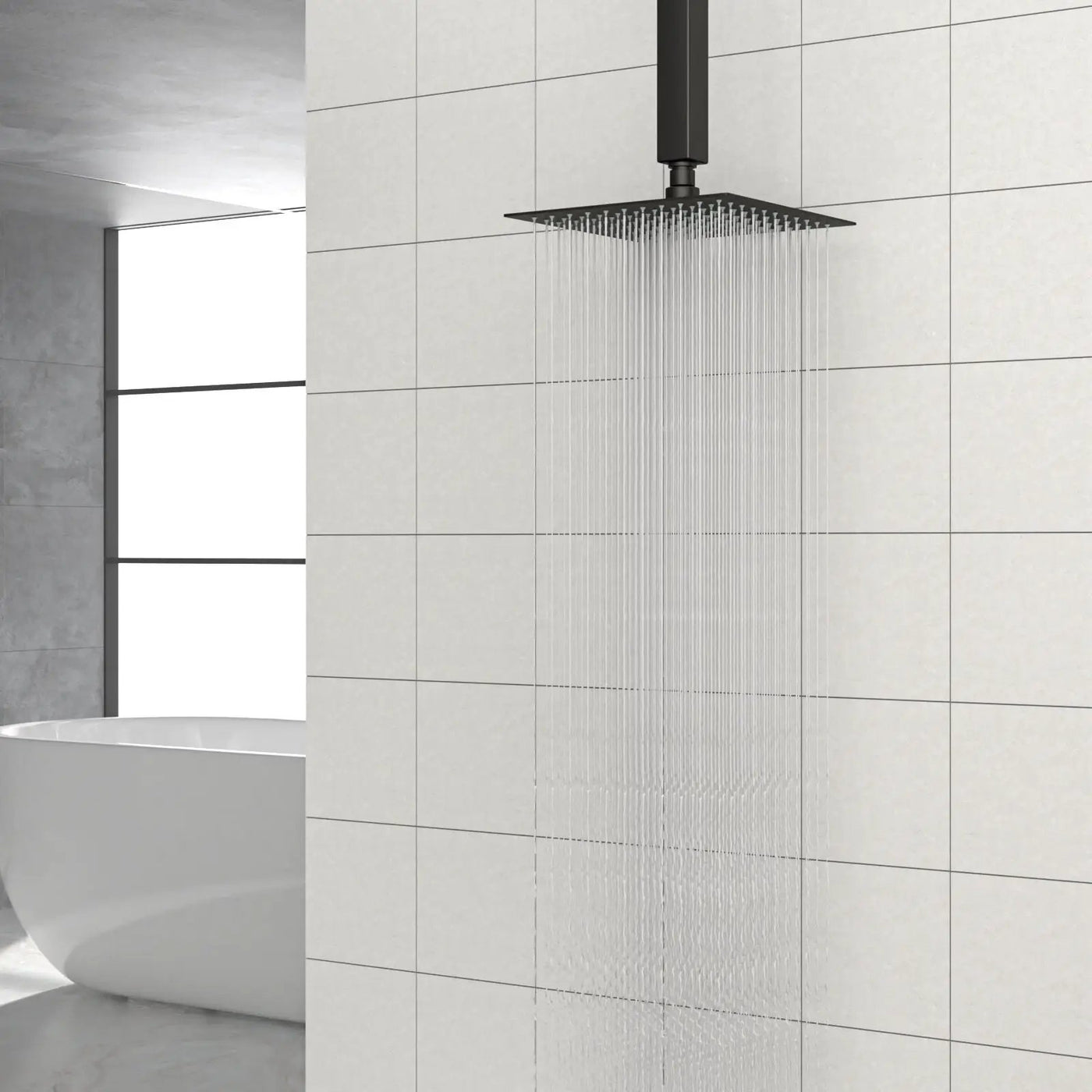 8" Square Rain Shower Head, Ceiling / Wall Mount Stainless Steel Bath Fixture by HouseOfZazla