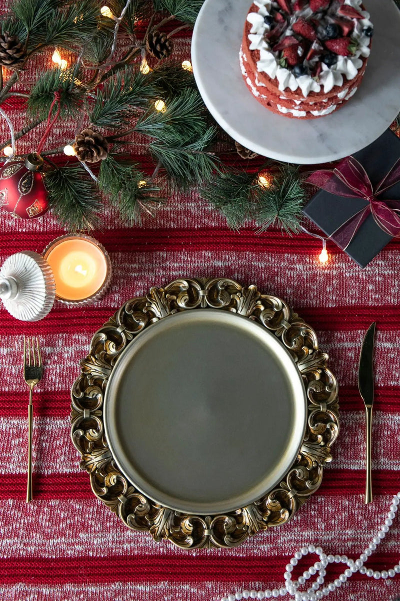Plastic Charger Plate (Set of 6) - Gold by Unique Piece Furniture
