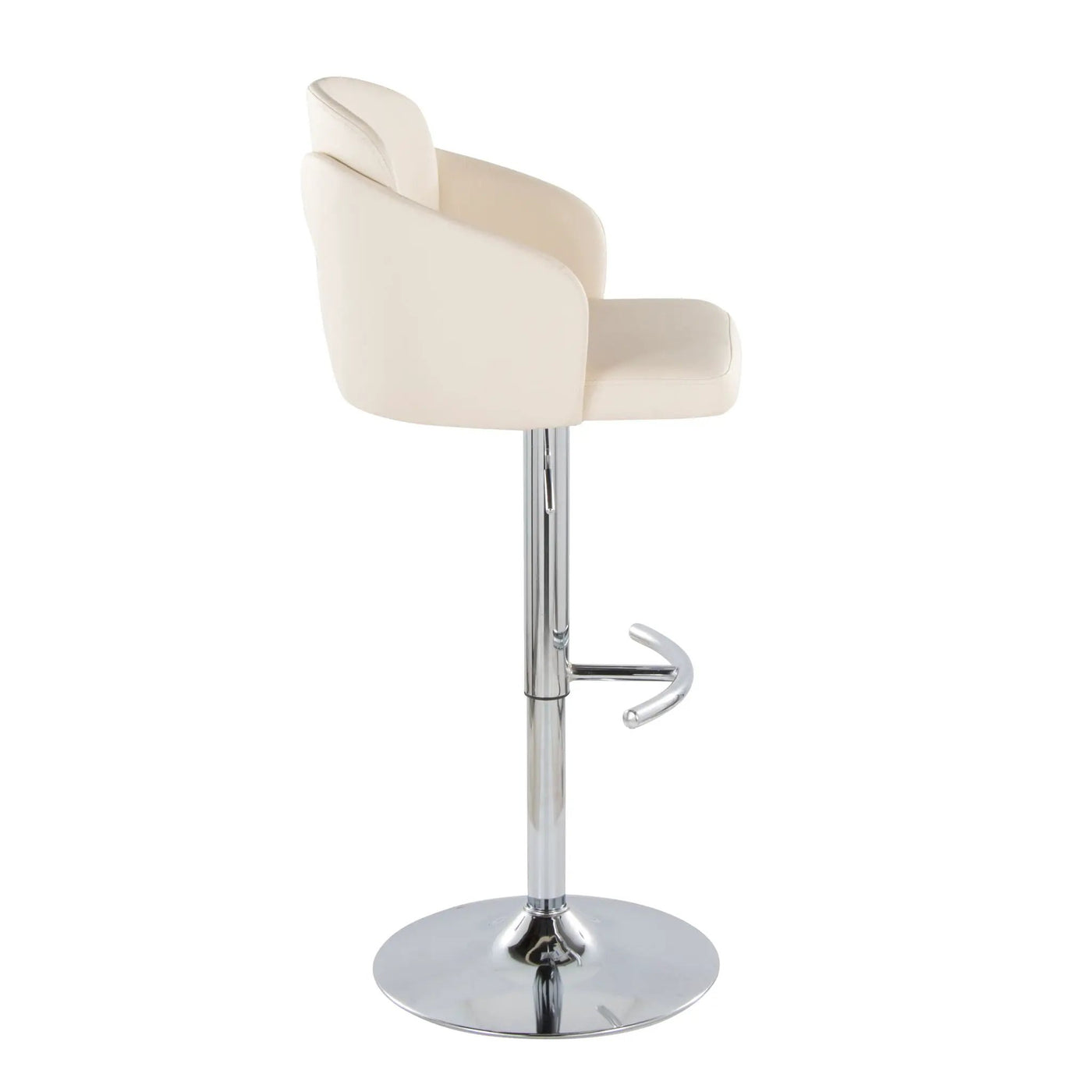 Dahlia - Contemporary Adjustable Barstool With Swivel With Rounded T Footrest (Set of 2) by HouseOfZazla