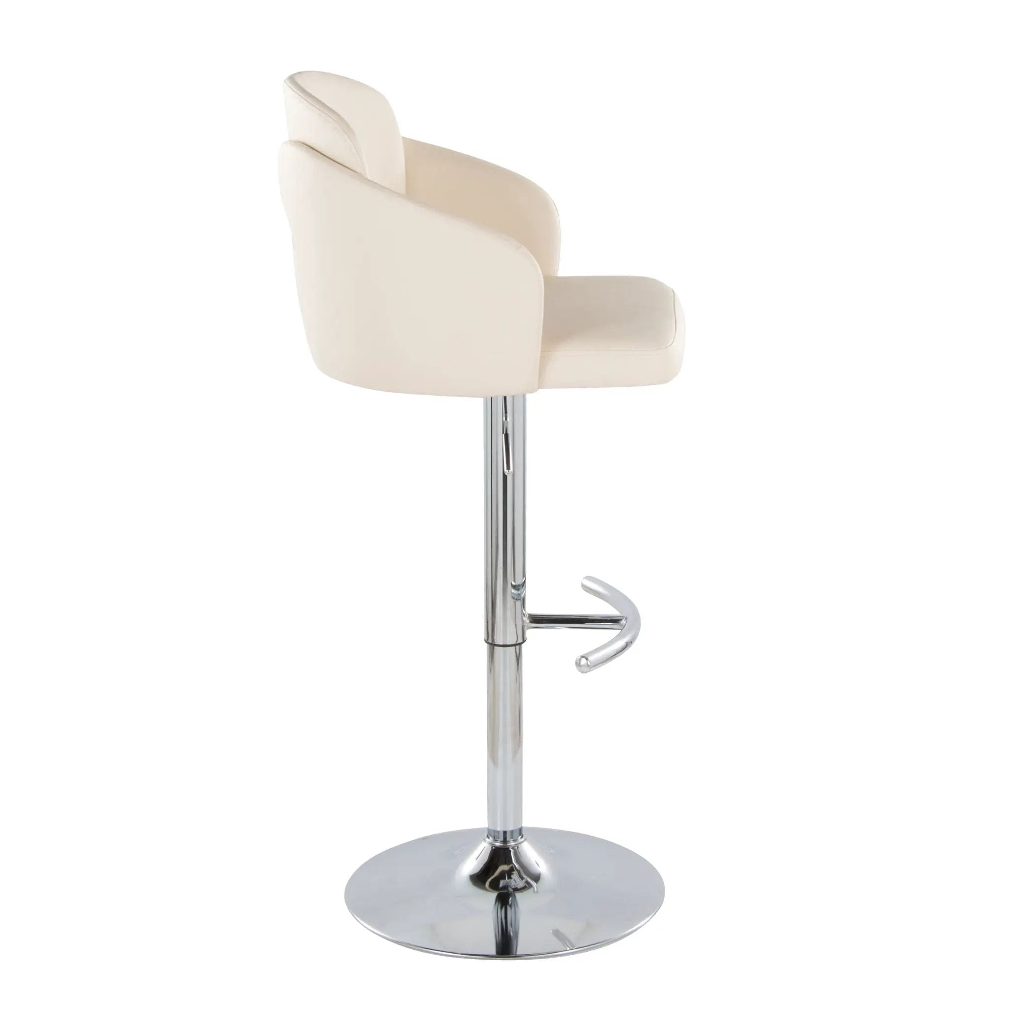 Dahlia - Contemporary Adjustable Barstool With Swivel With Rounded T Footrest (Set of 2) by HouseOfZazla
