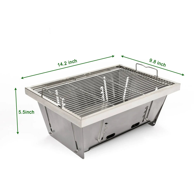 Folded Portable BBQ Outdoor Charcoal Barbecue Set by HouseOfZazla