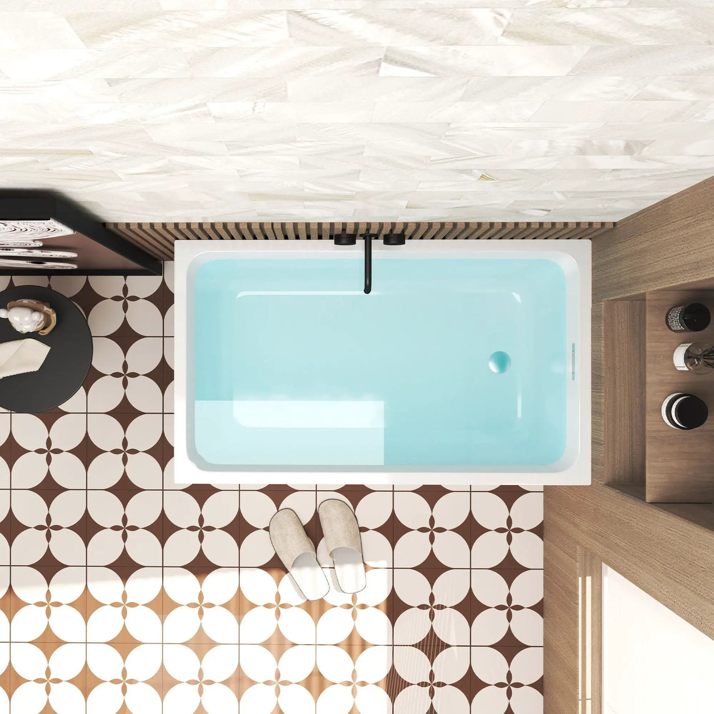 Freestanding Bathtub With Drain, Rectangular Shape by HouseOfZazla
