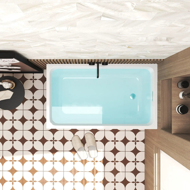 Freestanding Bathtub With Drain, Rectangular Shape