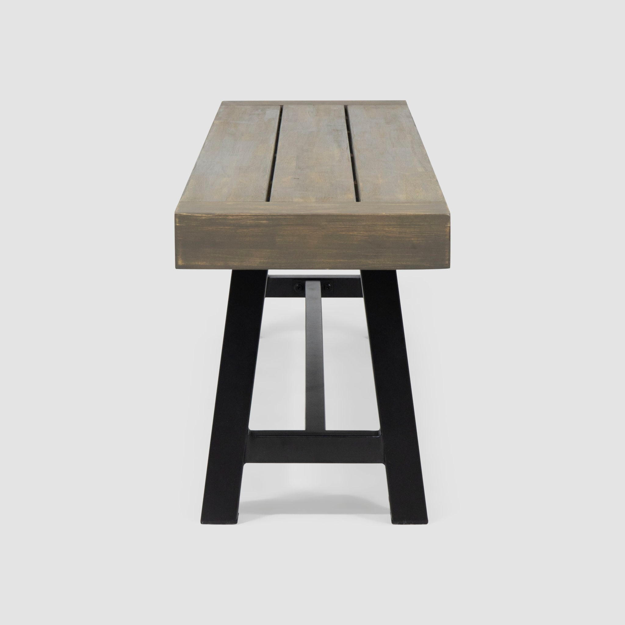 Outdoor 3 Piece Picnic Dining Set - Gray / Rustic Metal by HouseOfZazla