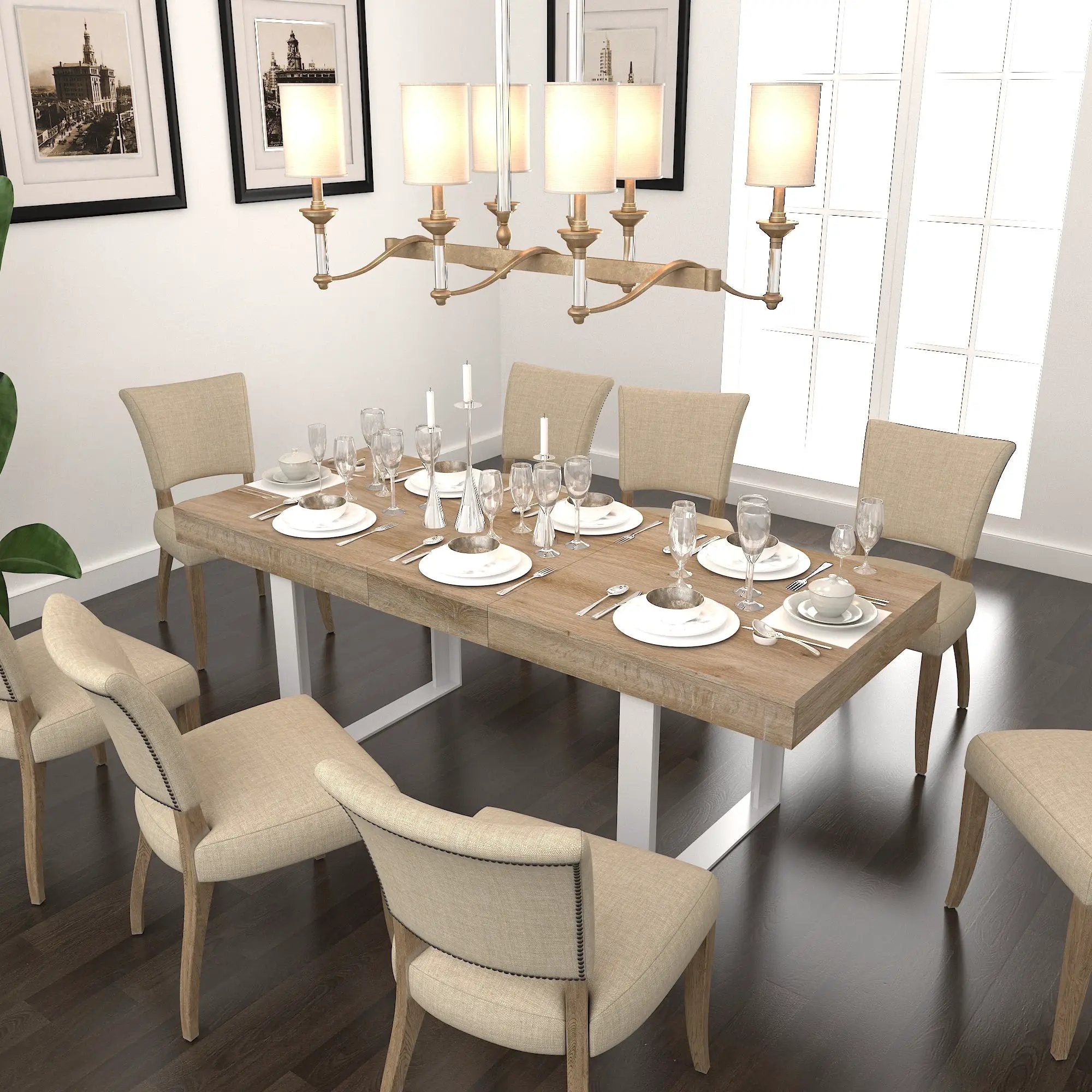 Extendable Dining Room Table for 6-10 by HouseOfZazla