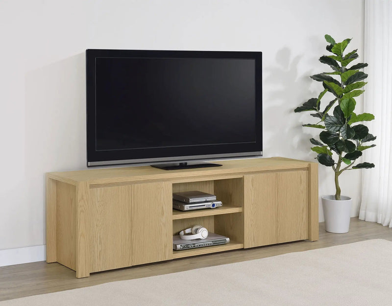 Laurelton 78-inch 4-door TV Stand Media Console Light Oak by Unique Piece Furniture