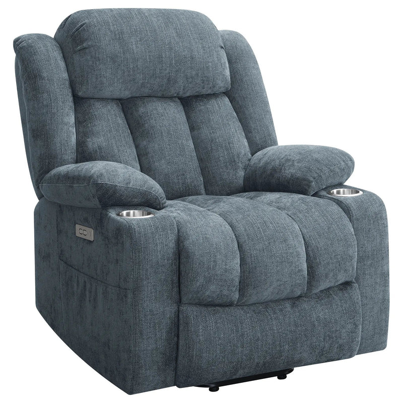 Beca - Upholstered Power Lift Recliner With Cupholders And USB Charging by Unique Piece Furniture