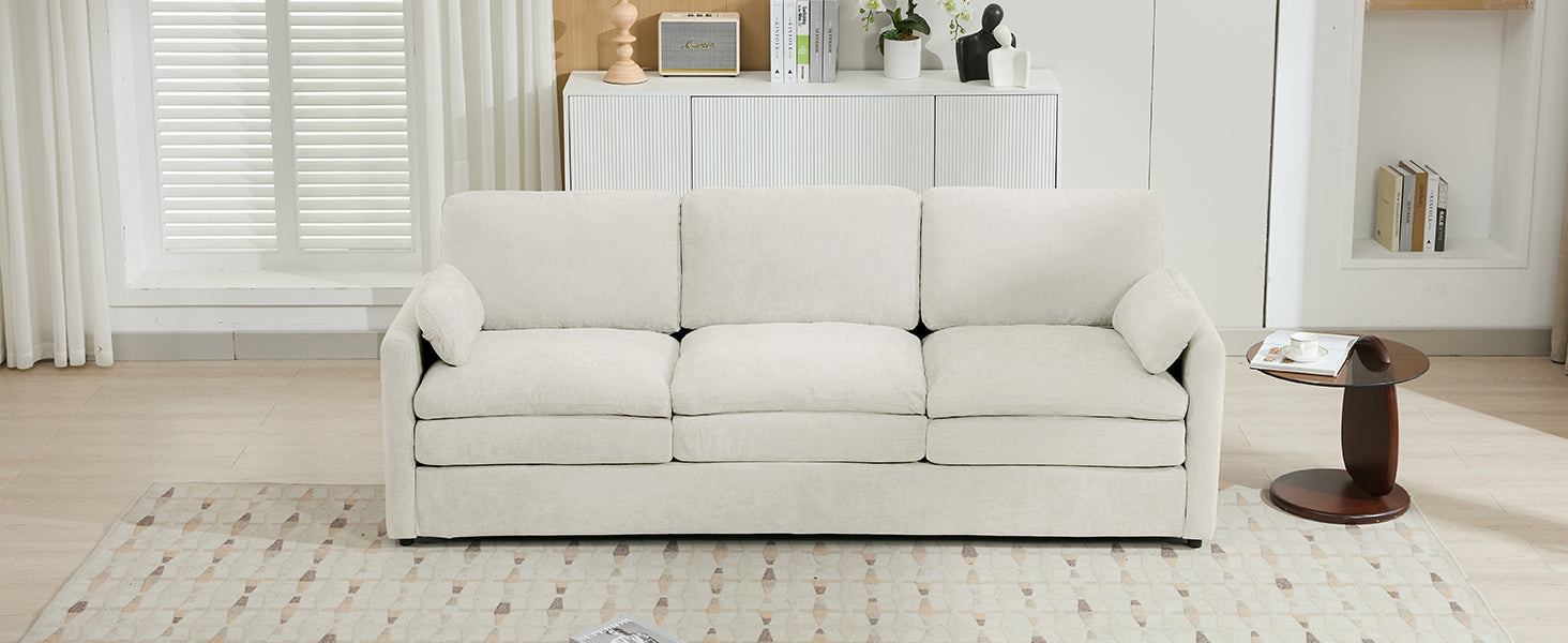 Cozy Upholstered 3-Seater Sofa with Plush Double Cushion and Ergonomic Design by BLAKHOM