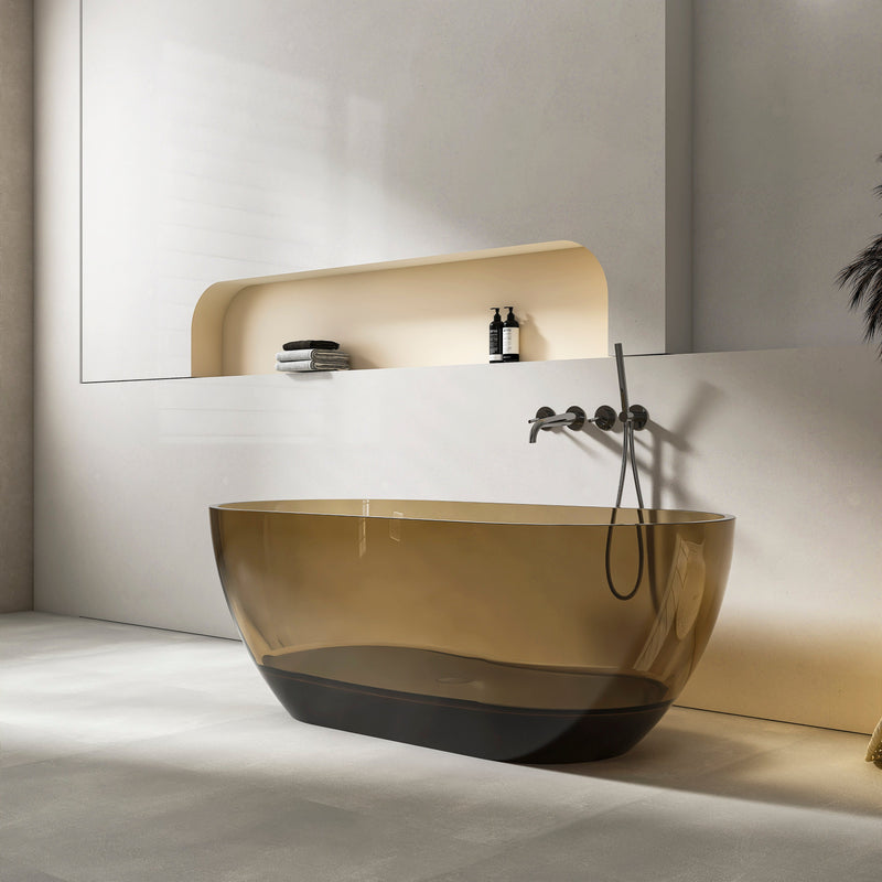 59 Inch Small-Size Resin Oval Freestanding Bathtub by HouseOfZazla