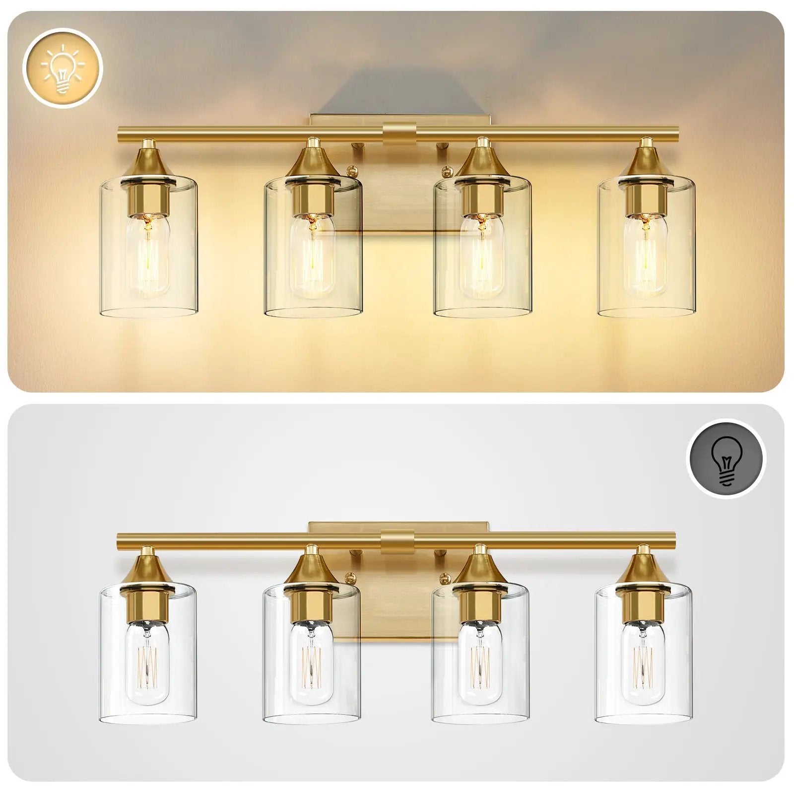 4-Light Brushed Bathroom Vanity Wall Light by HouseOfZazla