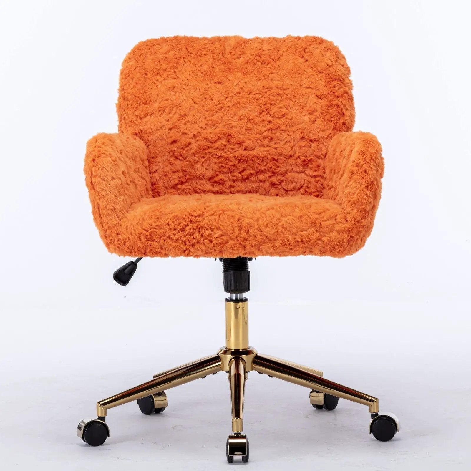 Office Chair, Artificial Rabbit Hair Home Office Chair With Metal Base, Adjustable Desk Chair Swivel Office Chair, Vanity Chair by Unique Piece Furniture