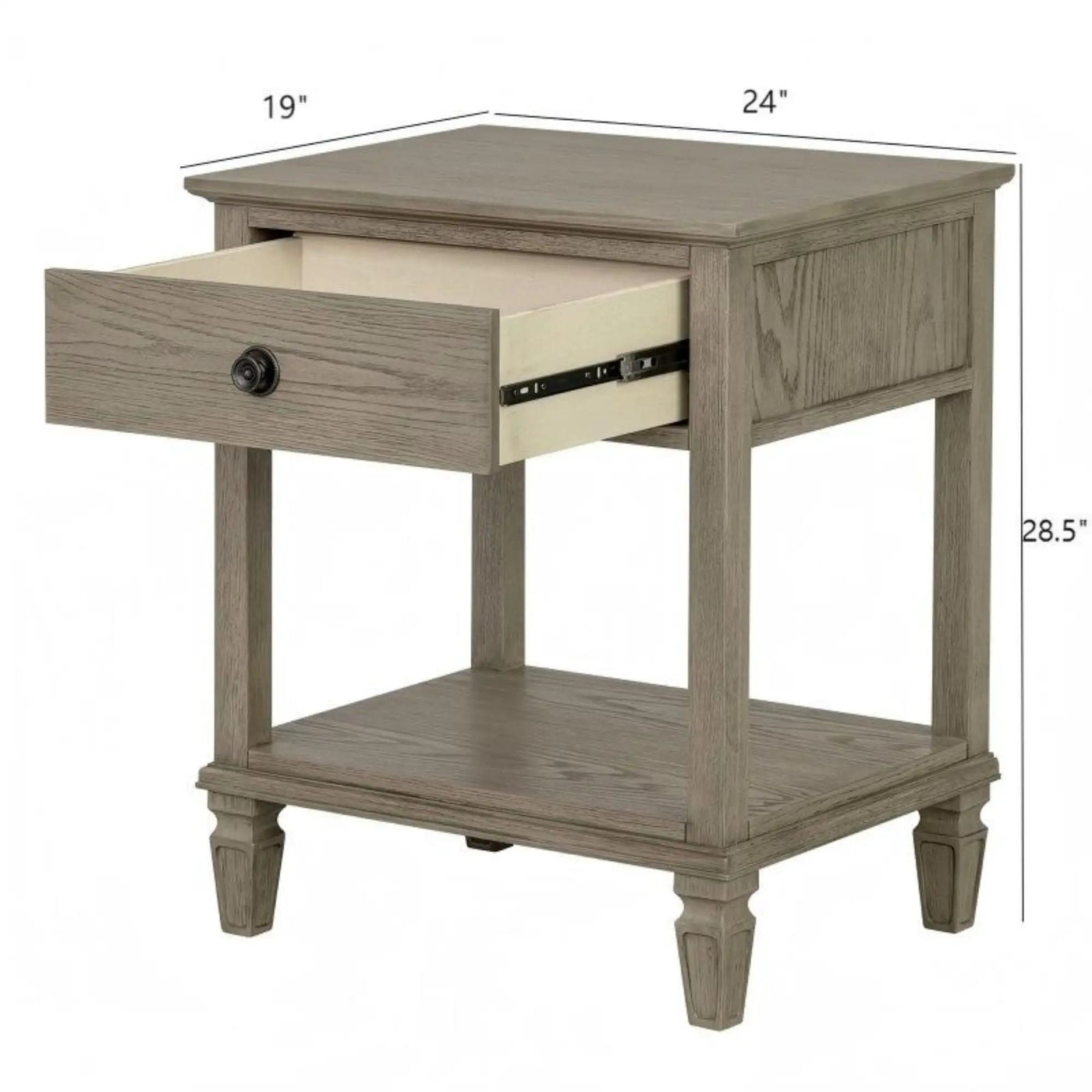 Victoria - Bedside Table With Drawer And Shelf by HouseOfZazla