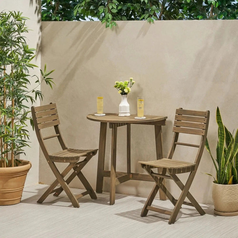 Outdoor 3 Piece Half Round Folding Bistro Set by HouseOfZazla