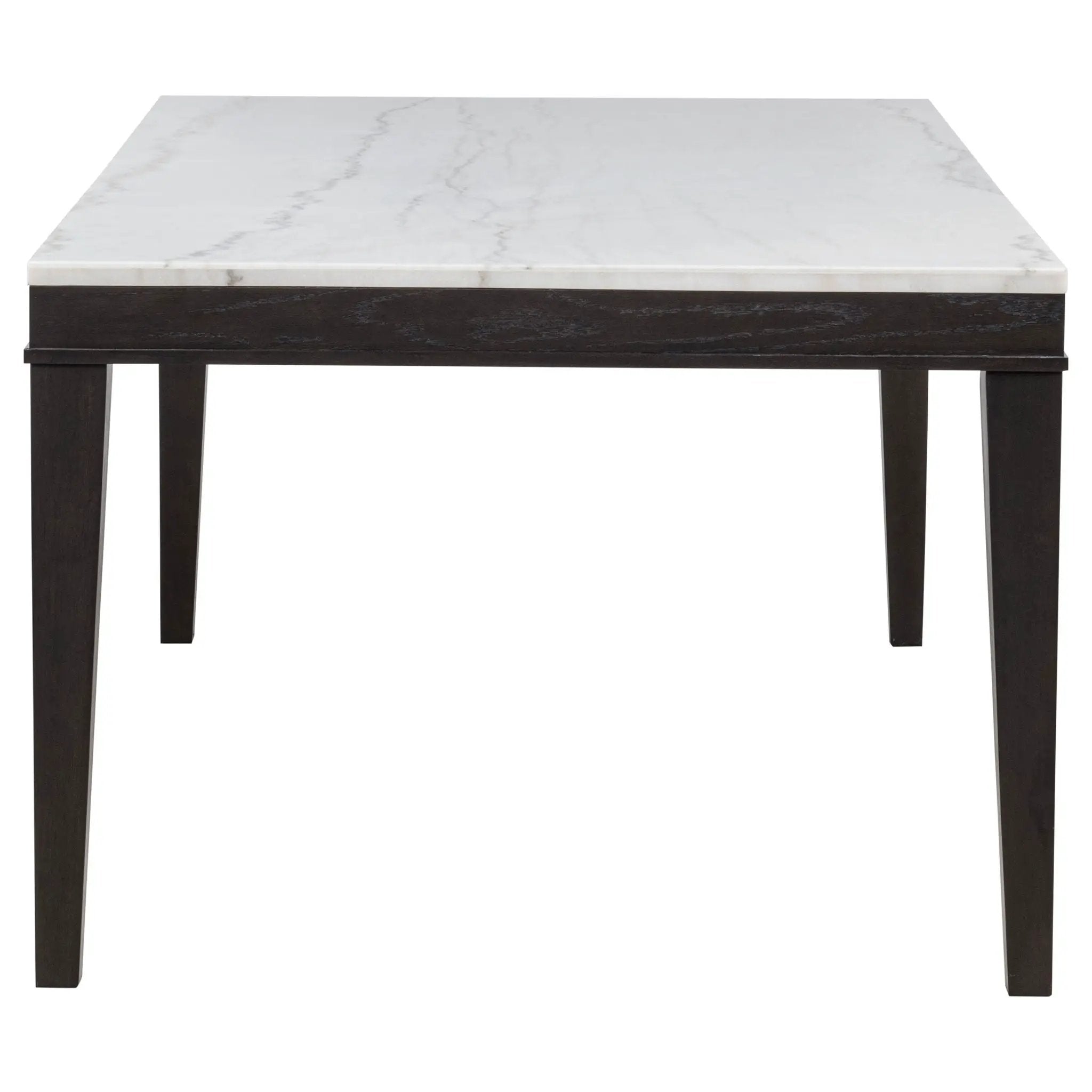 Averill 72-inch Rectangular White Marble Top Dining Table Coffee Bean by Unique Piece Furniture
