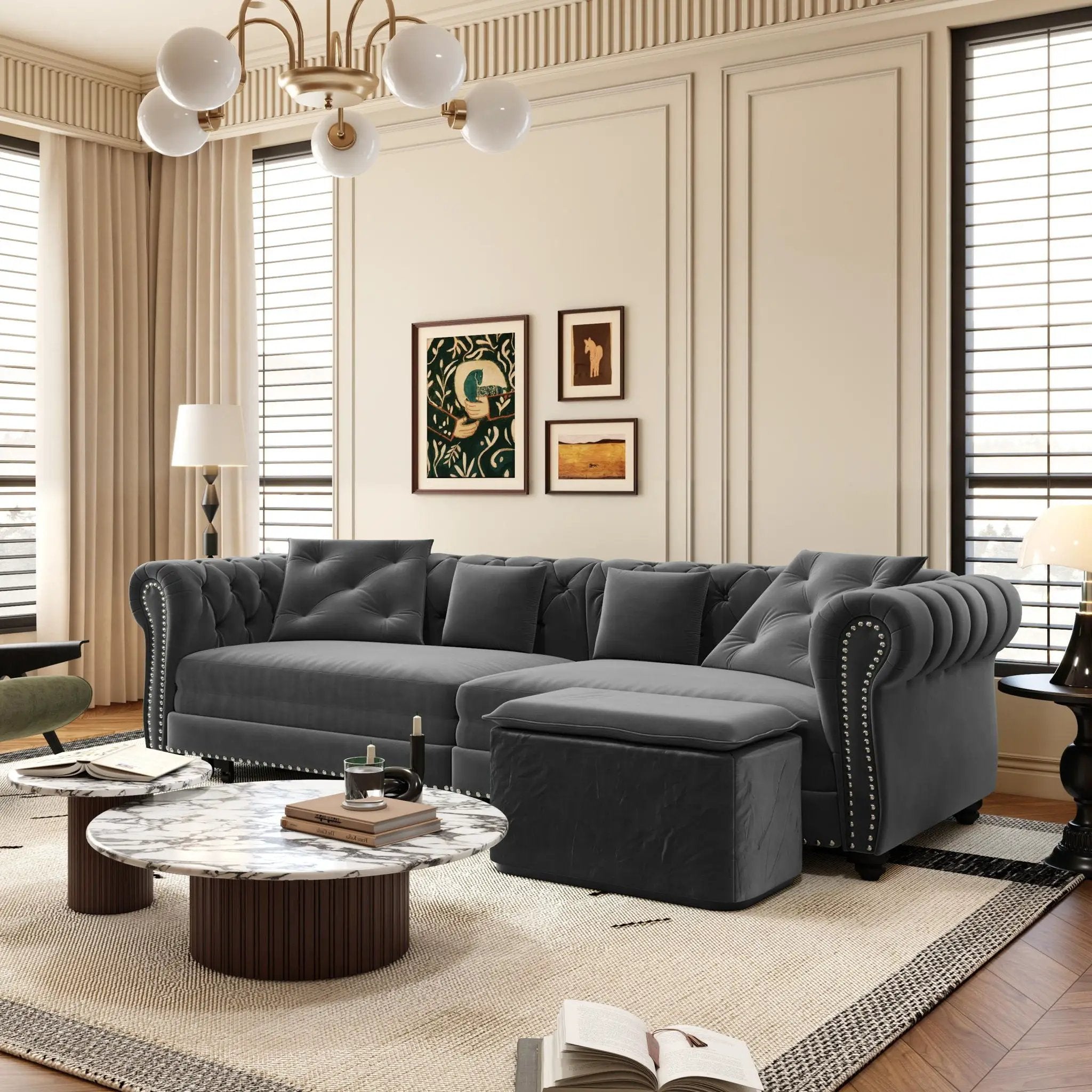 3 In 1 Convertible Sleeper Sofa Bed With Movable Ottoman by HouseOfZazla