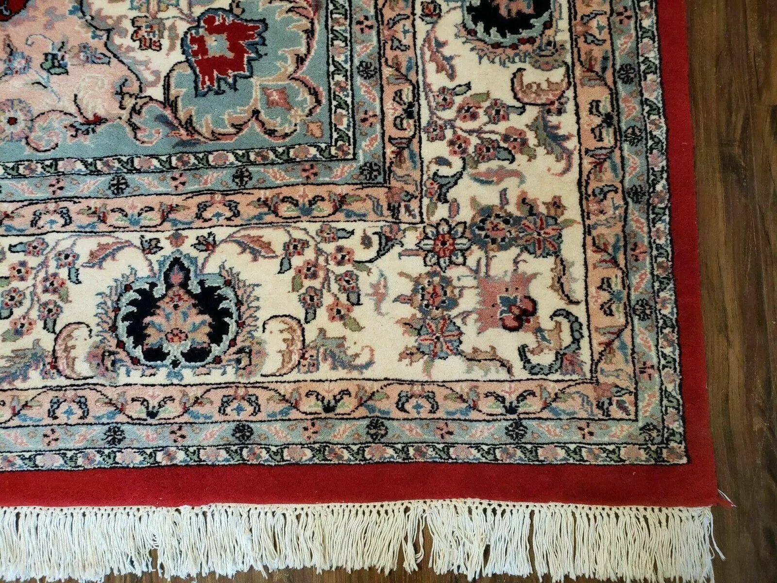 9' X 12' Vintage Handmade India Medallion Wool Rug Vegetable Dyes Nice Red by Jewel Rugs