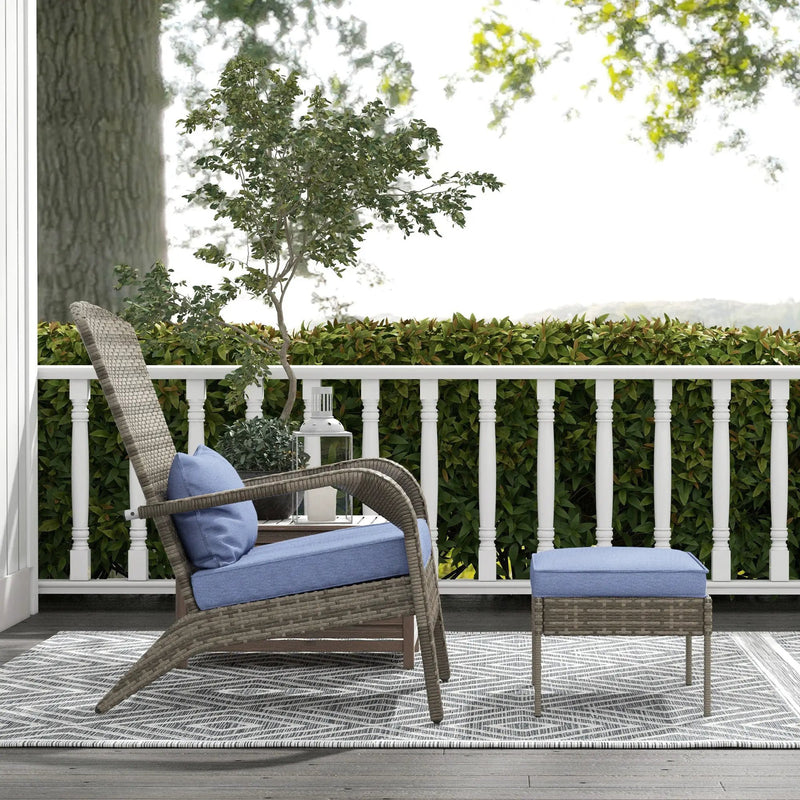 Wicker Adirondack Chair with Ottoman by HouseOfZazla