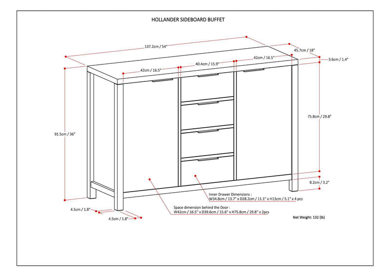 Hollander - Handcrafted Sideboard Buffet by HouseOfZazla