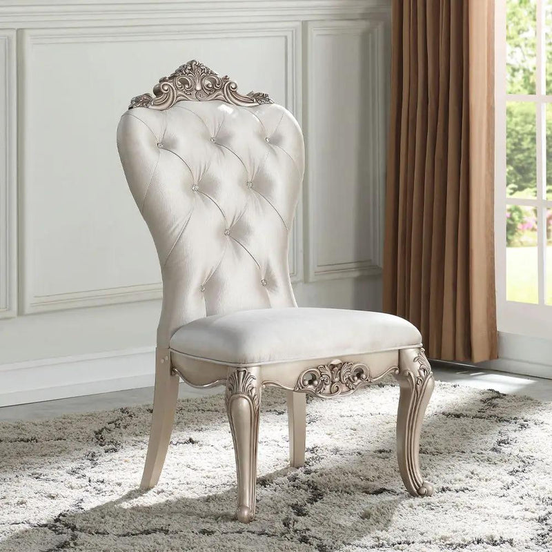 Gorsedd - Side Chair (Set of 2) - Cream Fabric & Golden Ivory by Unique Piece Furniture