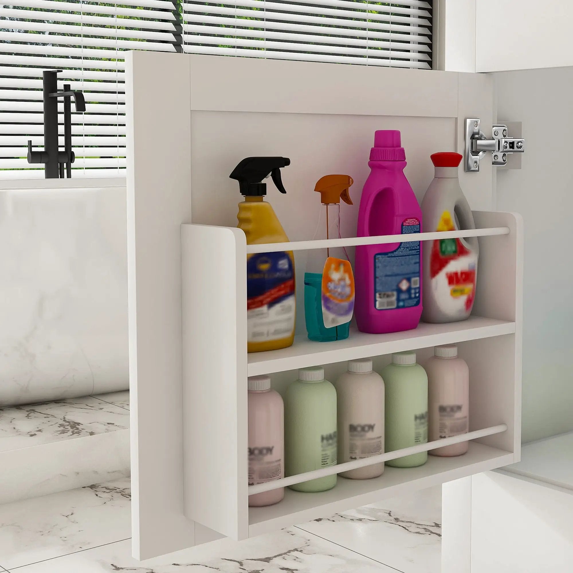 43" Bathroom Vanity Multi Functional Cabinet - White by HouseOfZazla