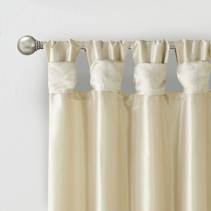 Twist Tab Lined Window Curtain Panel Champagne 50x95 by HouseOfZazla