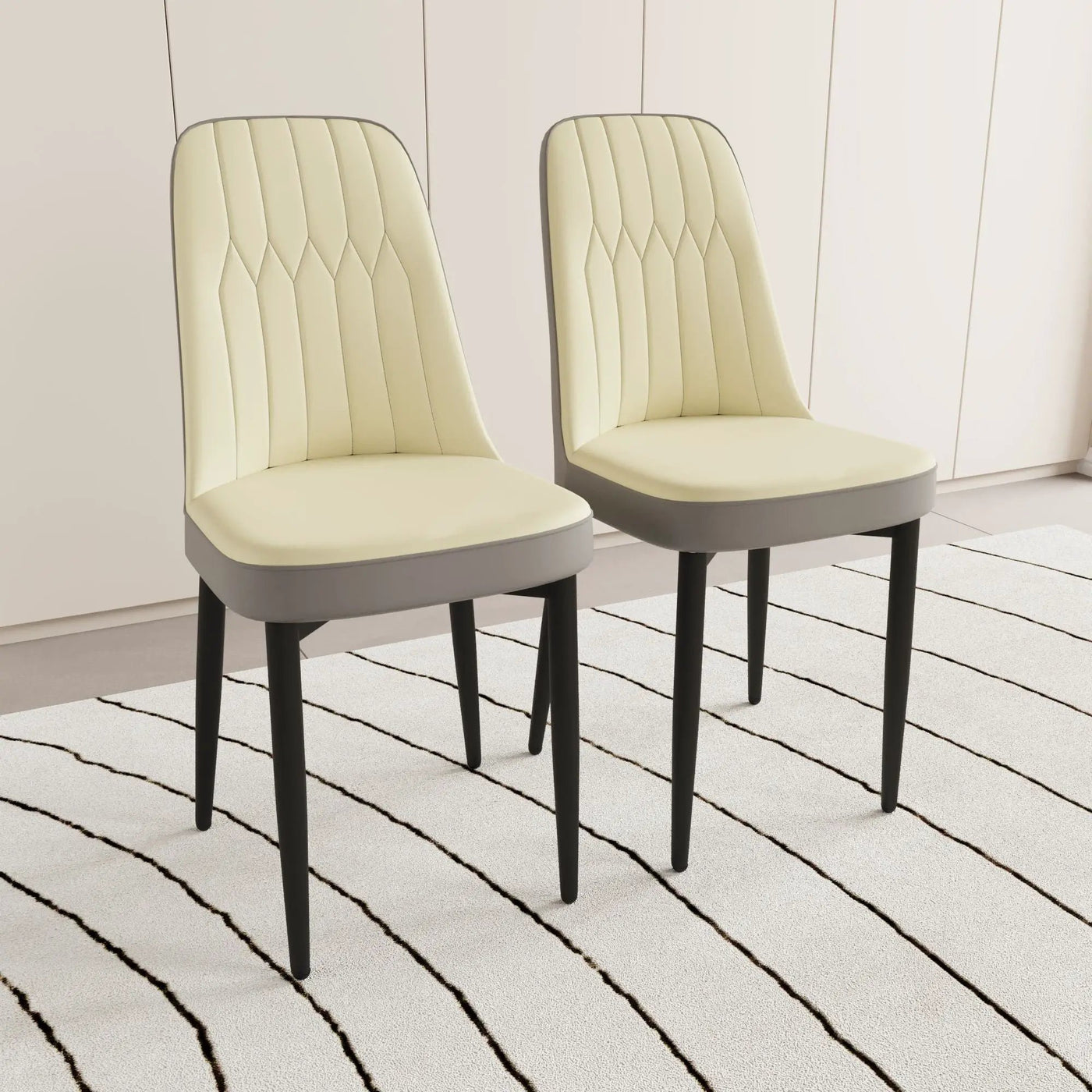 Modern Dining Chair With Cushions And Metal Legs by HouseOfZazla