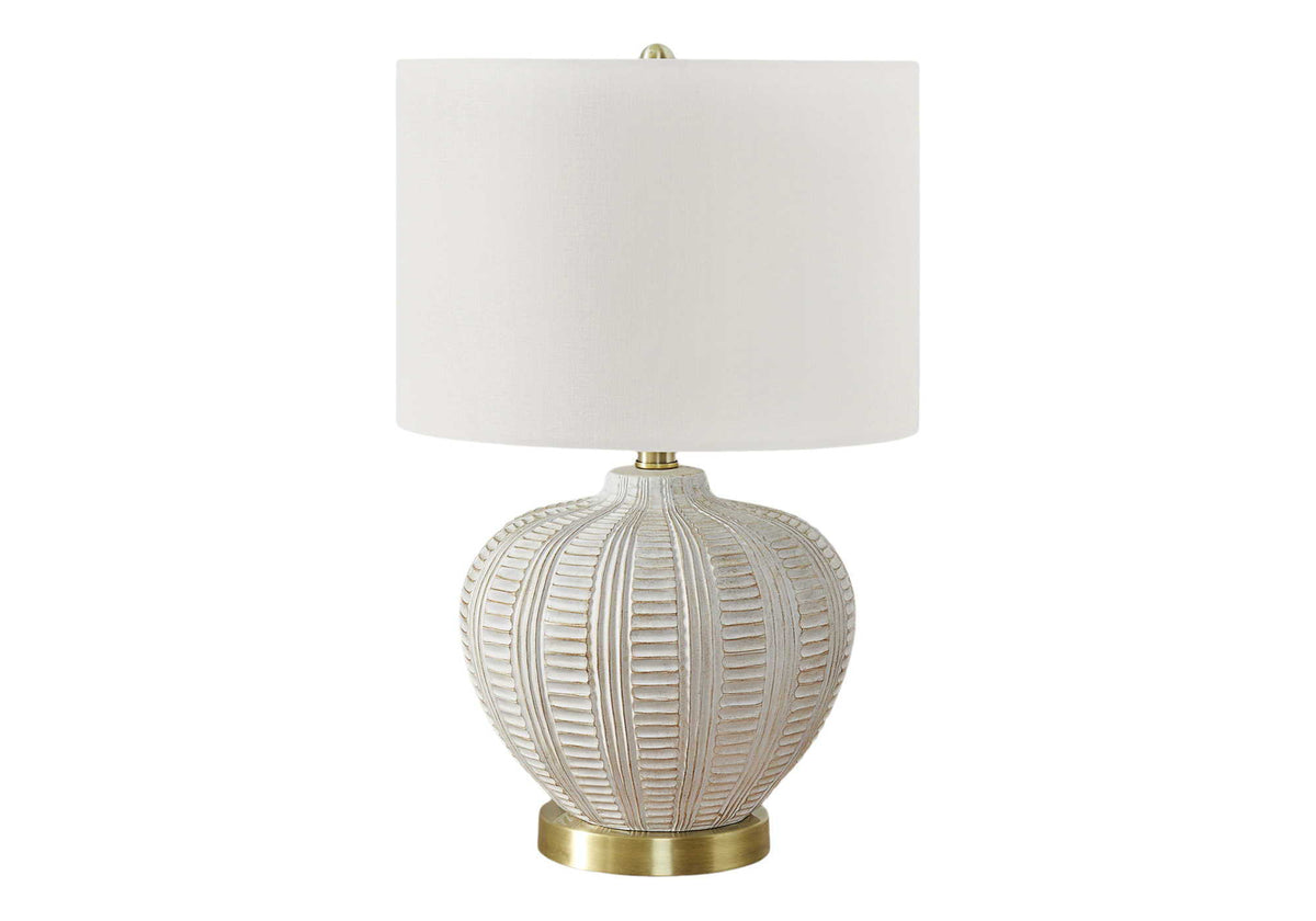 Transitional Lighting Table Lamp with Ivory Linen Shade - Cream, photo 3 of 4
