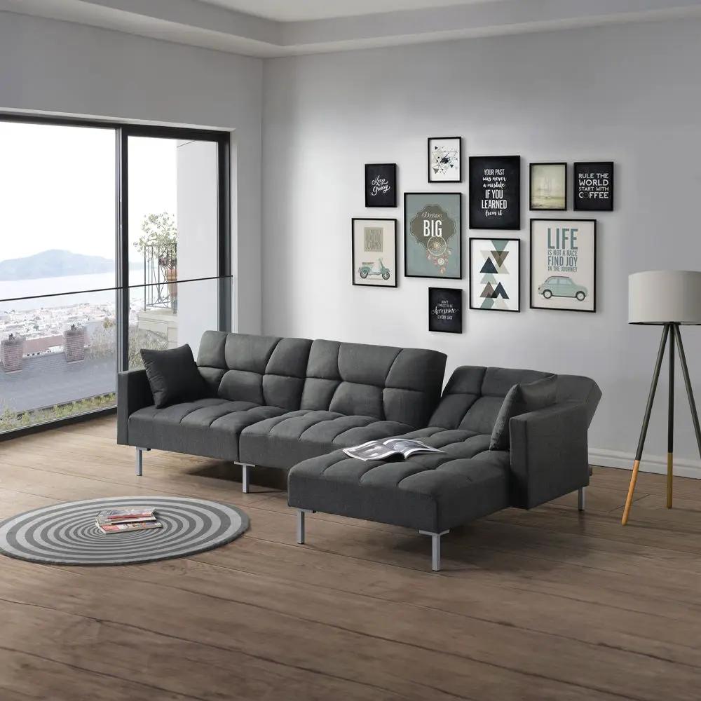 Duzzy - Sectional Sofa - Dark Gray Fabric by Unique Piece Furniture