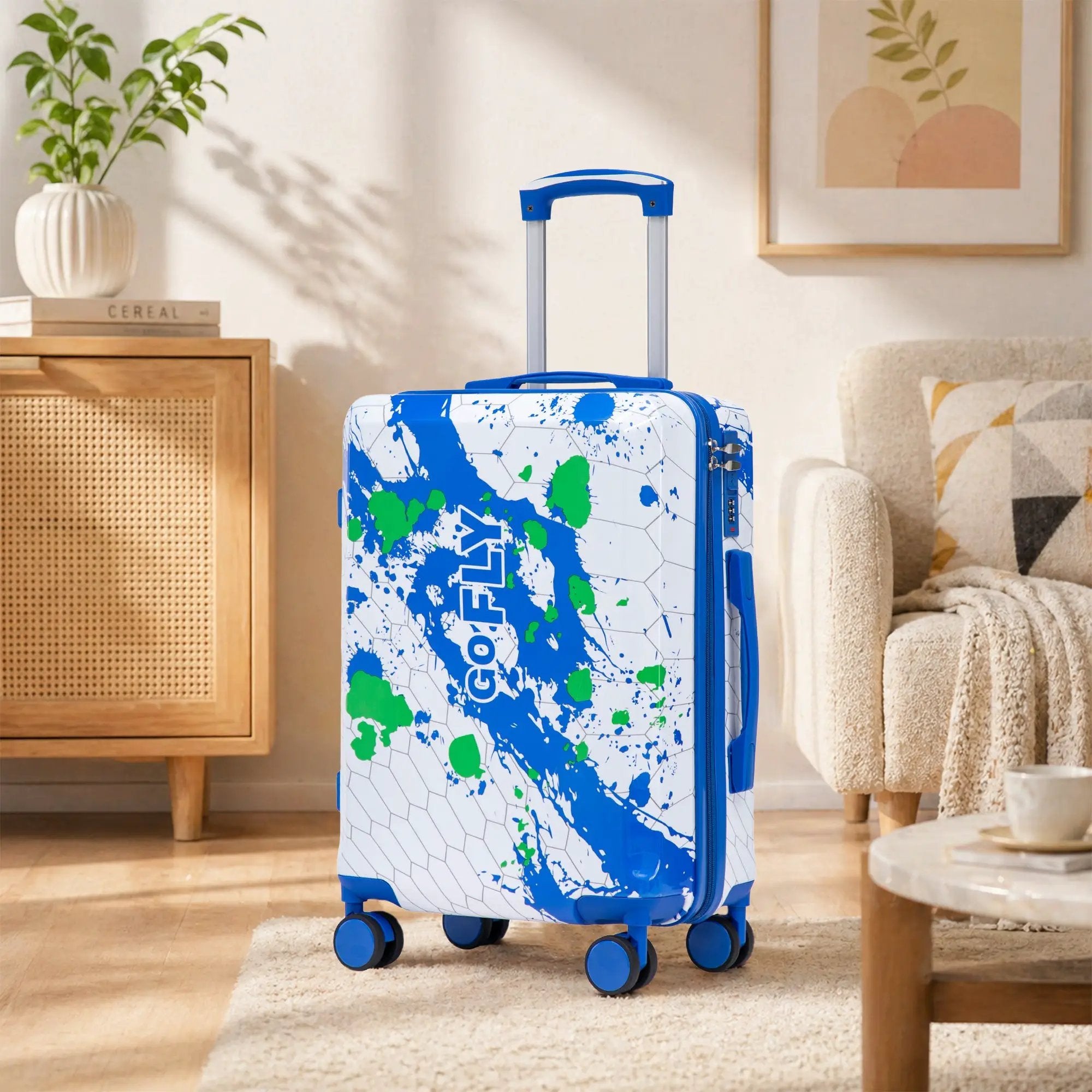 20 Inch PC Spinner Wheel Luggage - Blue by HouseOfZazla