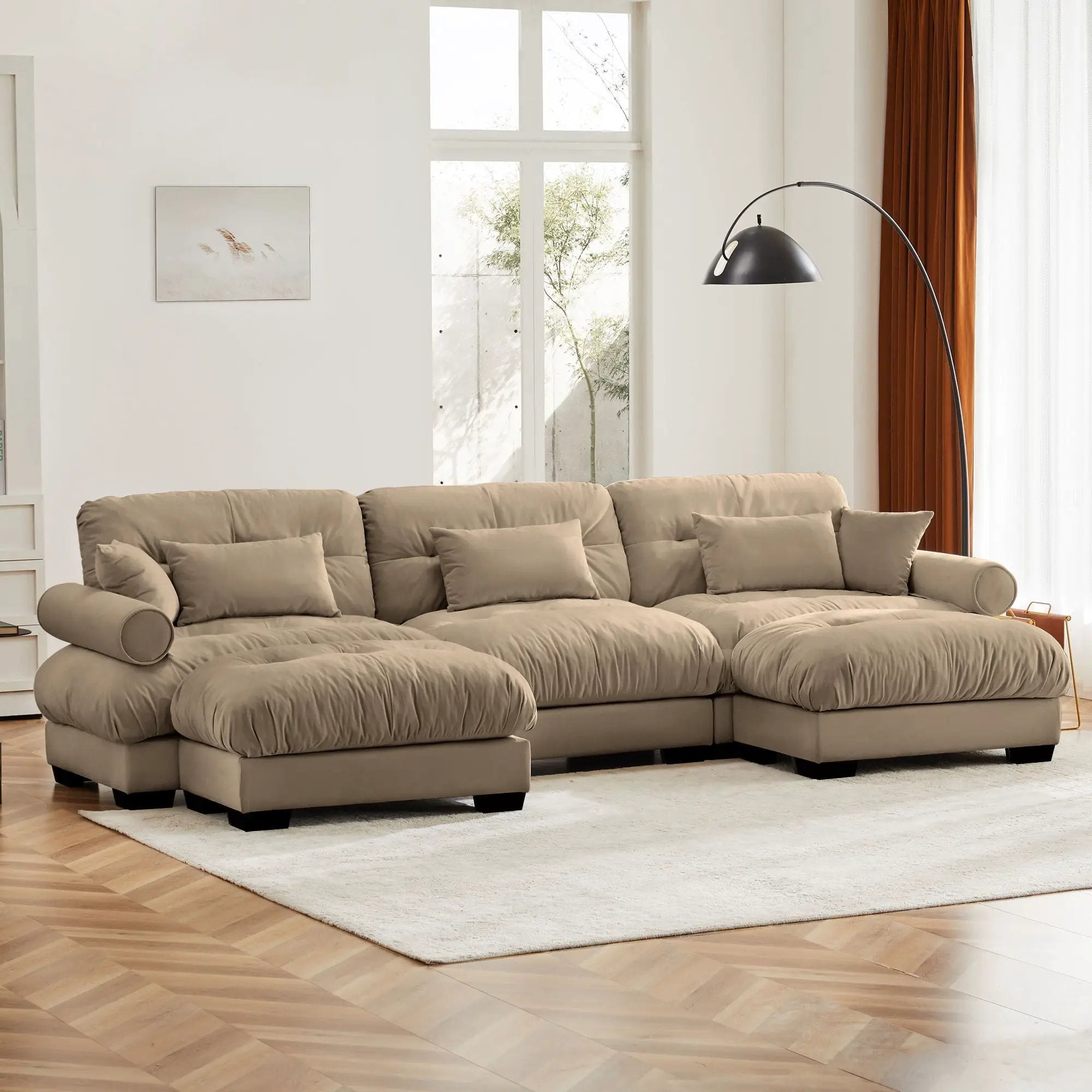 Super Comfort Oversized Modular Sectional Sofa With Movable Ottoman by Unique Piece Furniture