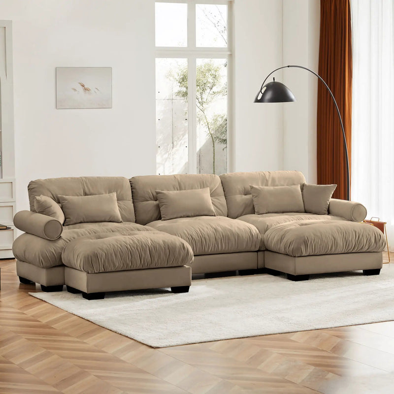 Super Comfort Oversized Modular Sectional Sofa With Movable Ottoman by Unique Piece Furniture
