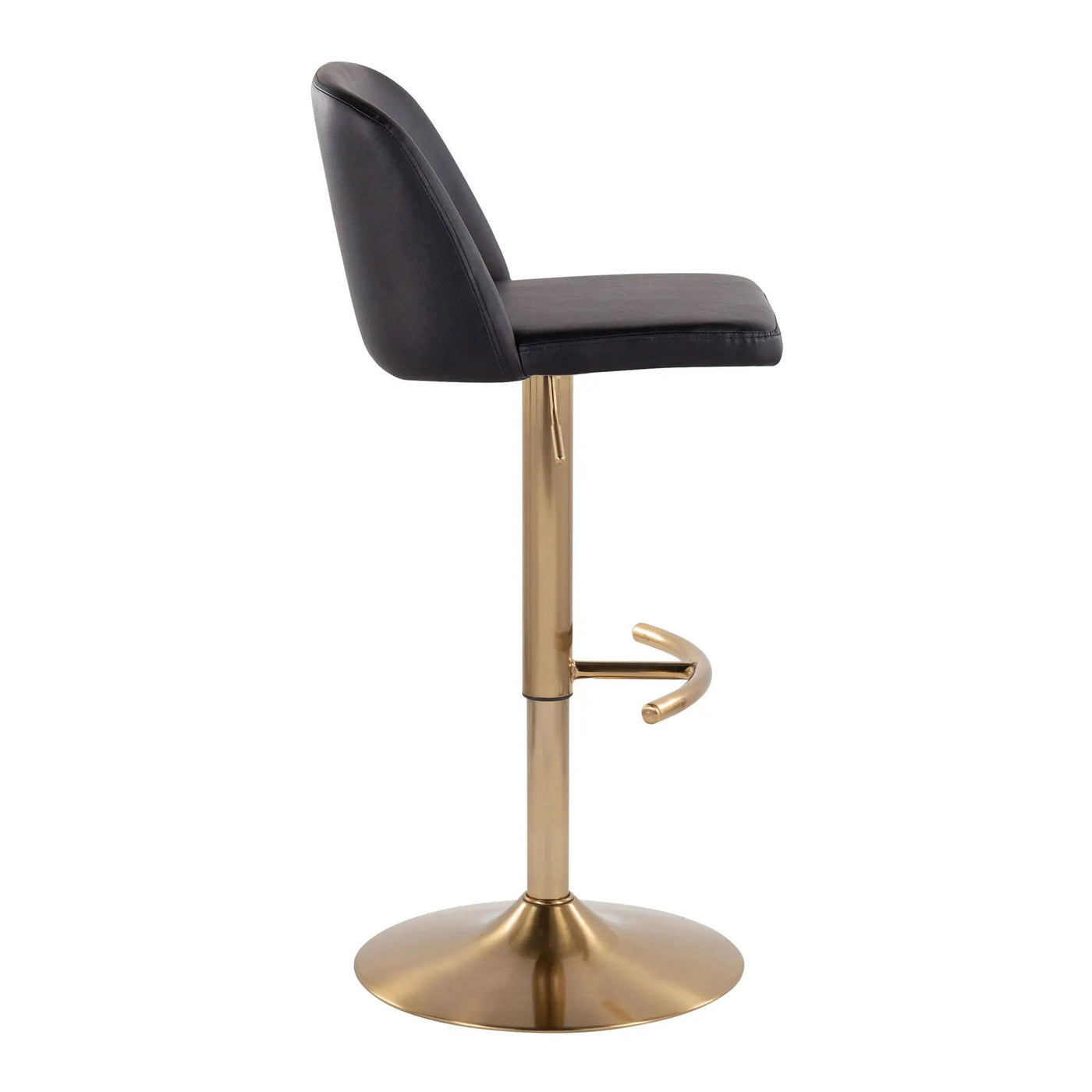 Toriano - Contemporary Adjustable Barstool With Swivel With Rounded T Footrest (Set of 2) by HouseOfZazla