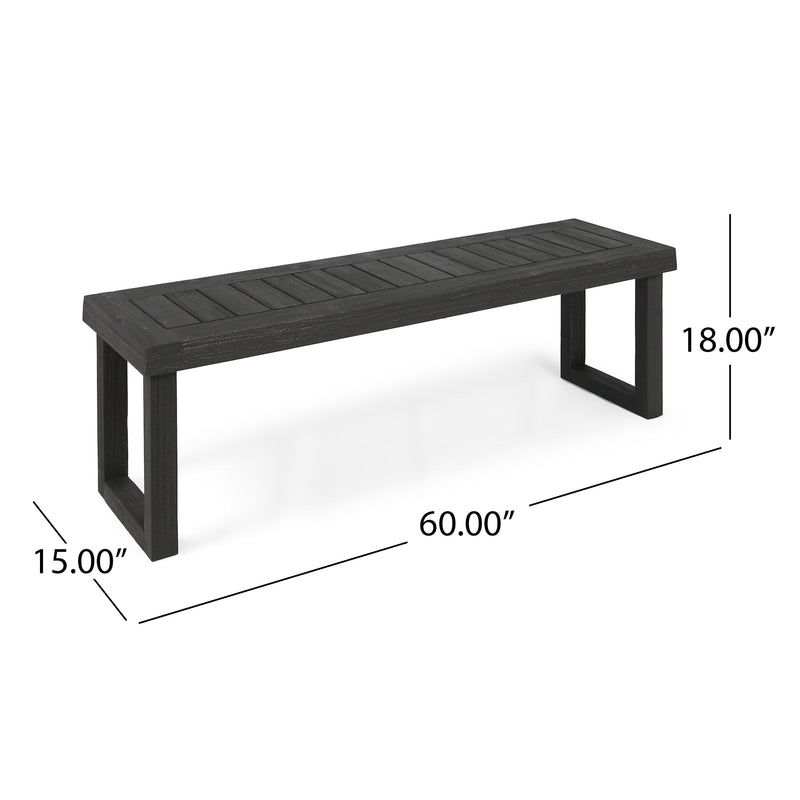 2-Piece Solid Acacia Wood Outdoor Dining Set, photo 8 of 10