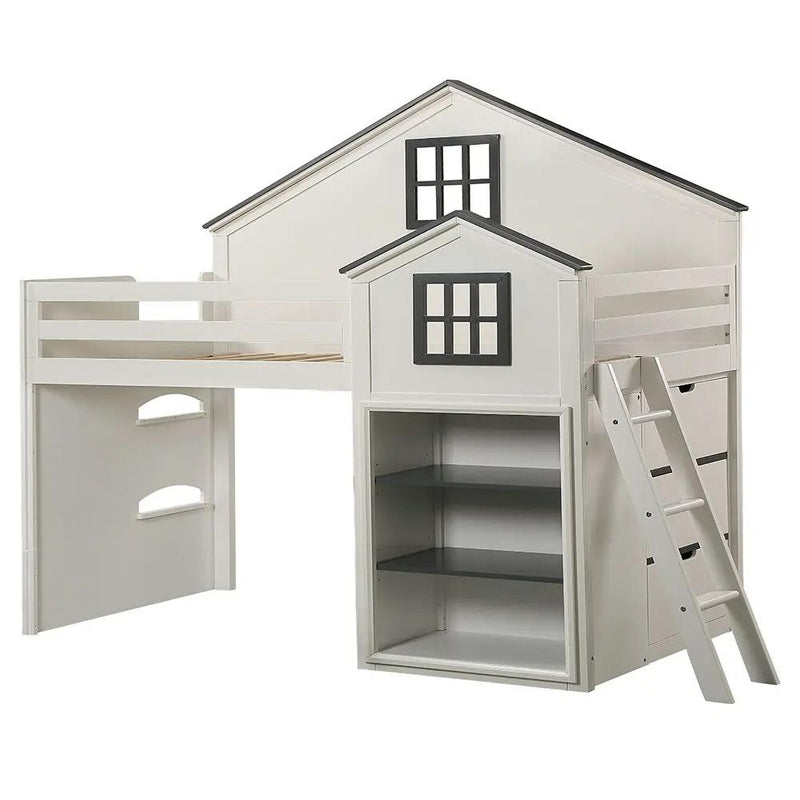 Ratana - Loft Bed - Gray & White by Unique Piece Furniture