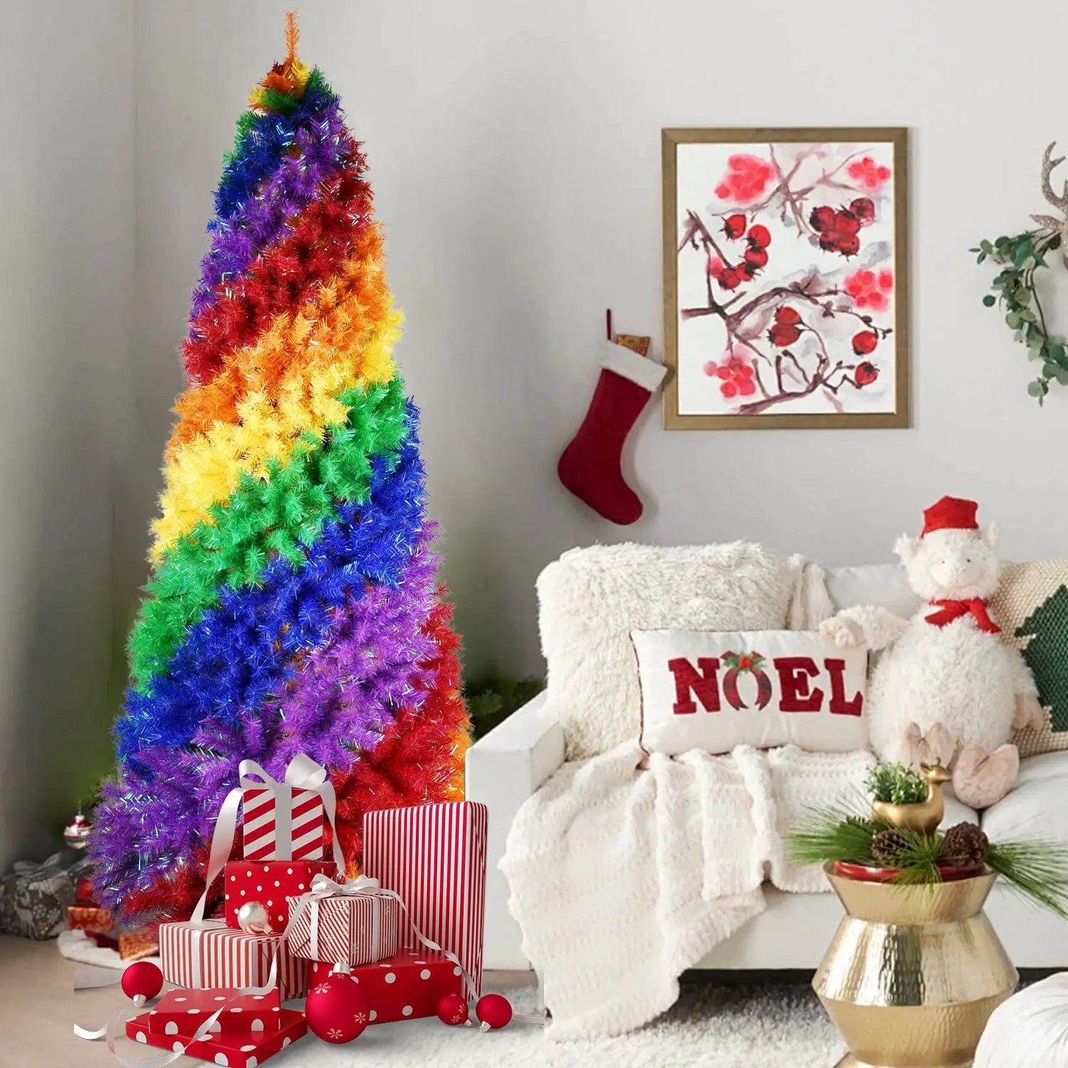 7.5ft Rainbow Spiral Christmas Tree by HouseOfZazla