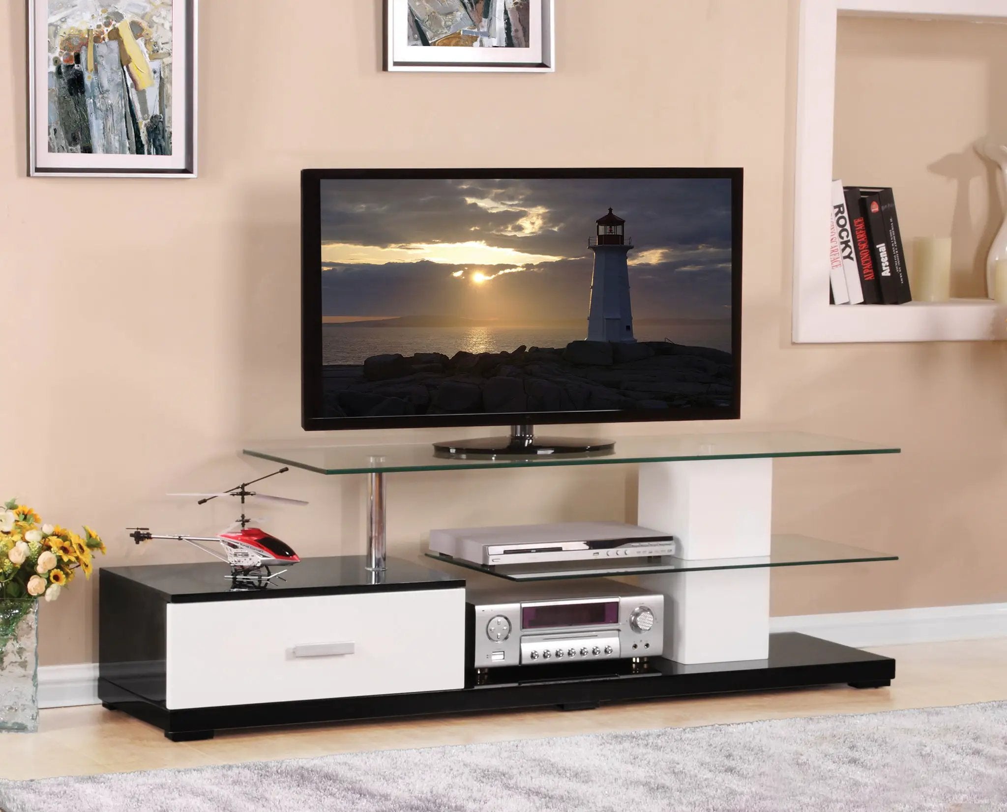 Ivana - TV Stand - White / Black by Unique Piece Furniture